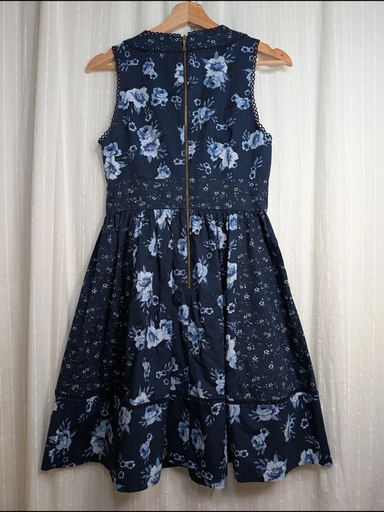 kate spade Navy Floral V-Neck Midi Dress - Picture 3 of 10